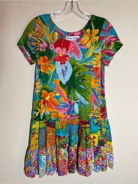Vintage Jams World Hattie Dress Floral Ruffle Hem size large